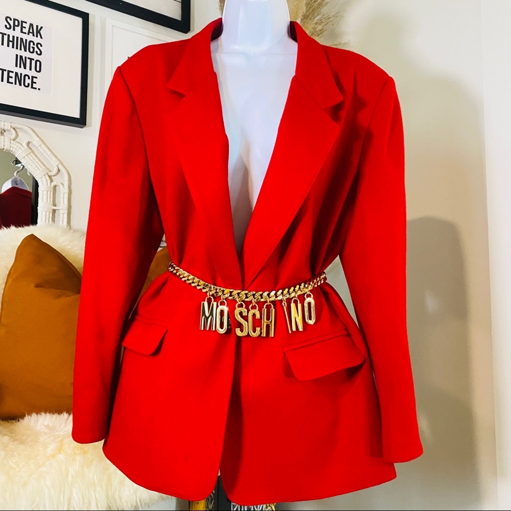 Vintage Red Wool Blazer Size 12